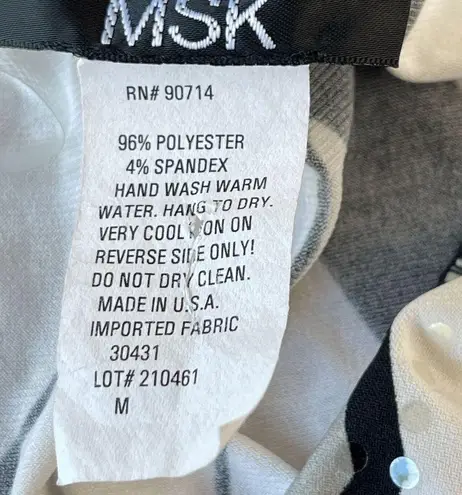 Vintage MSK Sequin Blouse Womens M Black Beige Asymmetrical Artsy Unique 90s Y2k Size M