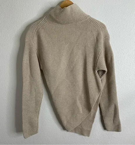 Proenza Schouler Neutral Turtleneck Asymmetrical Hem Sweater Size Small