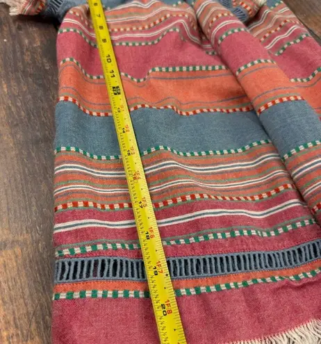 DRA Los Angeles Stripe Fringe Off The Shoulder 3/4 Sleeves Blouse M Boho Peasant Pink Size M