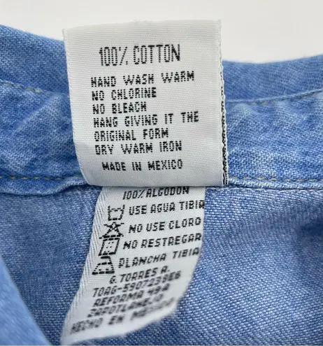 Vintage 90s Teddy Bear Shirt Women’s Denim Button