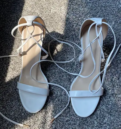 SheIn White Lace Up Heels