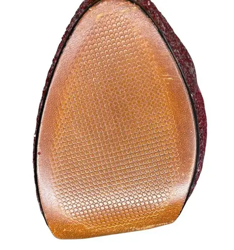 Schutz Stilletos Red Glitter Platform High Heels Lux Glam Party Shoes Size 5B