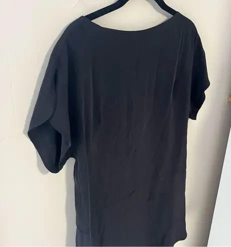 Milly  Black Silk Shift Tee Dress