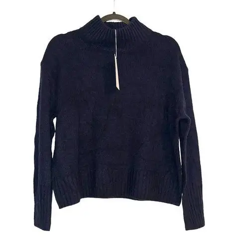 360 Cashmere NWT Skull Cashmere Melanie Mock Neck Navy Cashmere Sweater SMALL