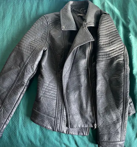 Nicole miller leather jacket hot sale