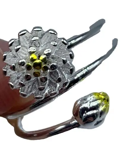 New no brand yellow flower adjustable fashion ring