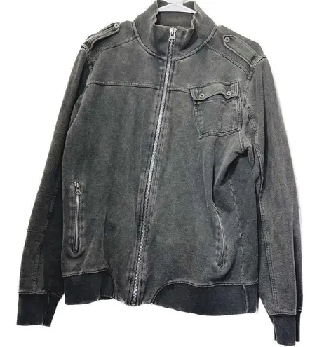 Standard cloth, adult size, medium, full, zip, jacket with zip pockets Gray