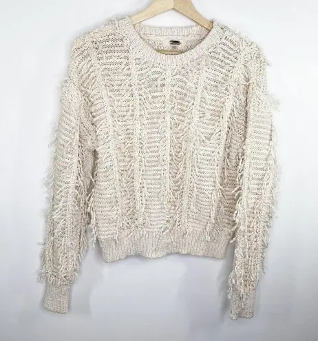 BKE Gimmicks Cream Textured Knit Crewneck Sweater Women's Size X-Small XS