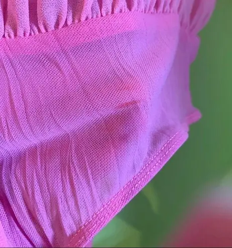 Lulumari Accordion bodysuit blouse pink size M