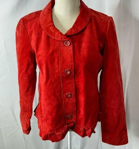 Christopher & Banks Vintage red suede leather jacket large