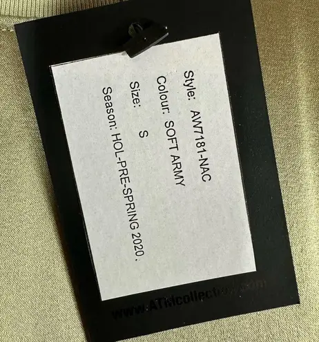 ATM Silk Long Sleeve Mini Dress Soft Army Size Small