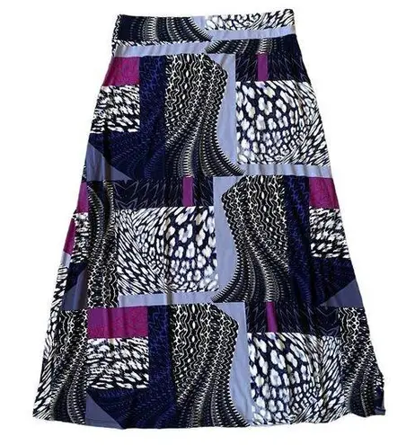 Ellen Tracy women's LG stretchy multi-color long maxi skirt casual dressy