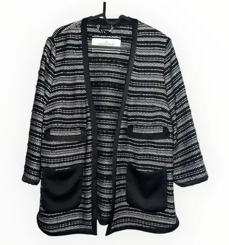 Malene Birger Erista Tweed channel pocket black white loose fit Jacket blazer L Size L