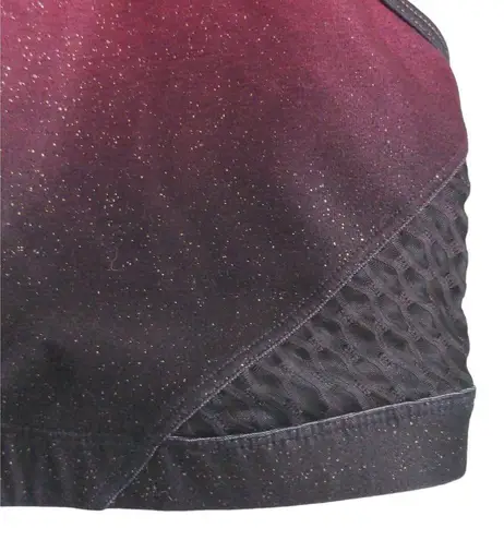 WITH Wear It To Heart Womens Sports Bra Top Red Black Ombre Sleeveless Mesh M Size M