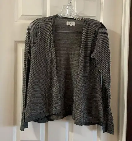 Lou & grey  Black/Grey Striped Open Front Cardigan size XS