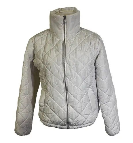 Jason Maxwell White Quilted Puffer Jacket Lightweight Full Zip Coat Size Small - Image 1