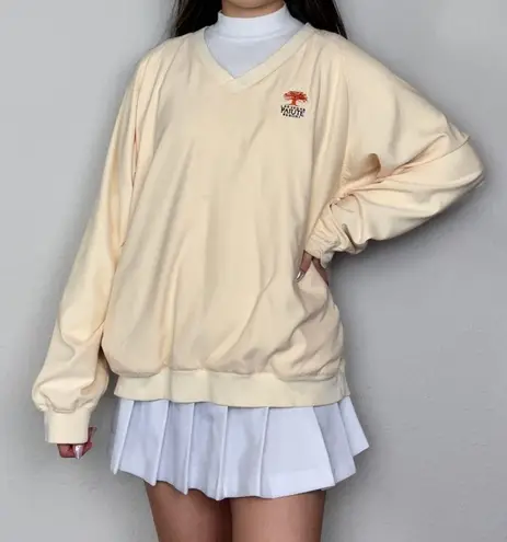 ep pro Pale Light Cream Yellow Athletic Golf Long-Sleeve V-Neck Wind Shirt Windbreaker Jacket