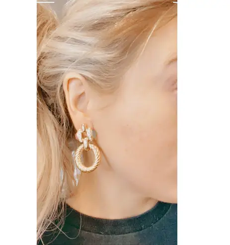 Givenchy Couture Gold & Pastel Door Knocker Clip-On Earrings