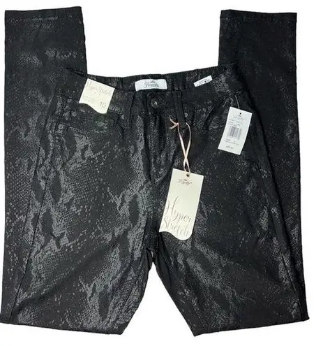 Royalty For Me  Hyper stretch mid-rise skinny coated snake pants size 10