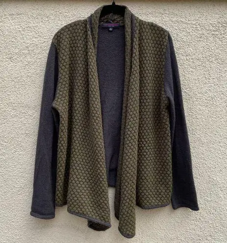 Catherine Malandrino Indigo Knit Wrap Sweater S Green Grey