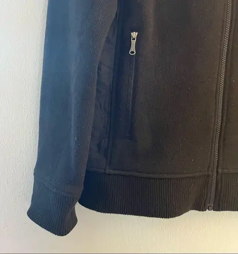 Marmot Jacket Women’s Black Tech Sweater Coat Sz L GUC Mixed Media Outdoor Ski