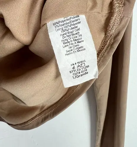 NWT 21 Saints Long Sleeve Scoop Back Top Stretch Light Nude Size Large L NEW