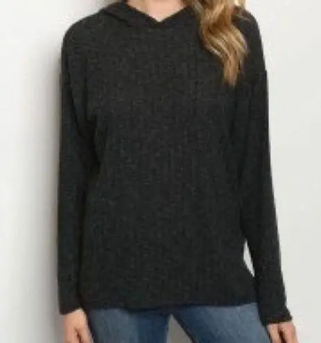 All in Favor Charcoal Gray Hoodie Sweater SMALL