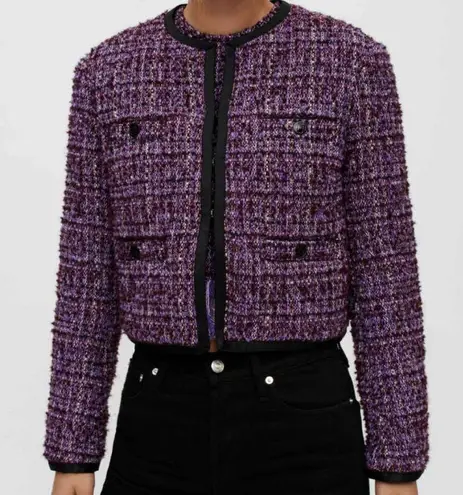 Maje Purple Tweed Suit Jacket