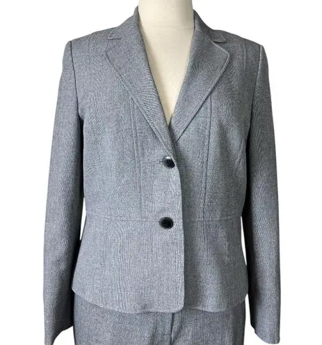 Kasper Women’s Pant Suit 2 Button Kate Classic Fit Notch Lapel Gray Plus Size 16