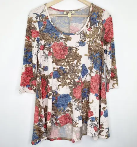 Aryeh Multi-Color Printed Long Sleeve Pullover Tunic Top Women's Size Small S