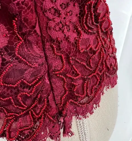 Ricki Freeman Teri Jon Nites beaded top Red Size 4