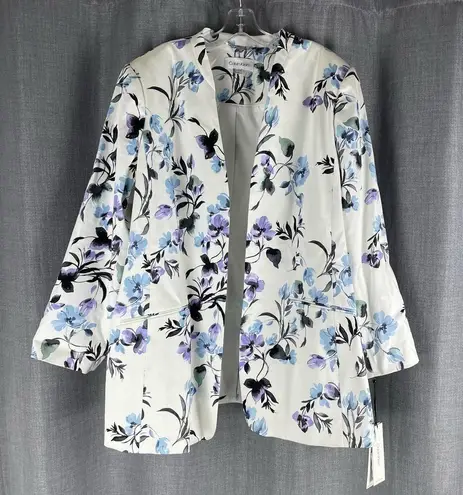 Calvin Klein  Floral Printed Open Front Blazer Jacket Plus Size 24W