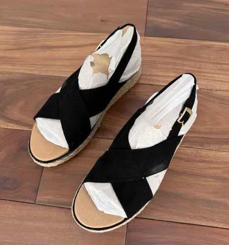 Dr. Scholl's Ember Espadrille Wedge Sandal Size 8 Black