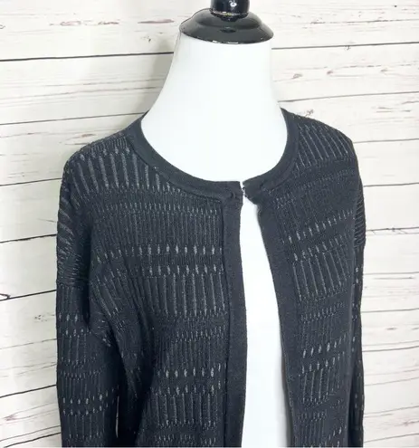 Elie Tahari Ellie Tahari Black Textured Knit Long Cardigan Sweater Size XS