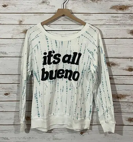 Zoe & Liv "it's all bueno" Raglan Sweatshirt - White - XL