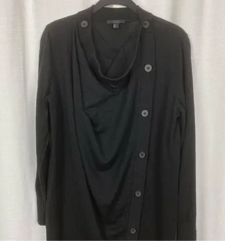 COS Black Wool Button Front Sweater Tunic Dress Sz.S