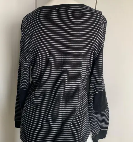 LRL zipper shoulder long sleeve tee elbow patches Size XL
