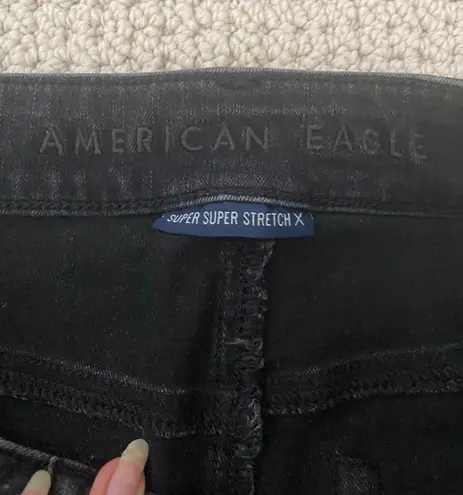 American Eagle  black lace jean shorts