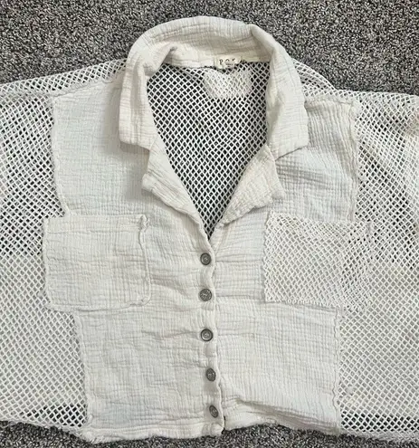 Buckle Cropped from the  White Mesh Button-Up Shirt thumbnail 2