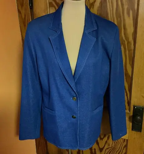 Vintage 70s polyester denim vibes blazer Blue Size L