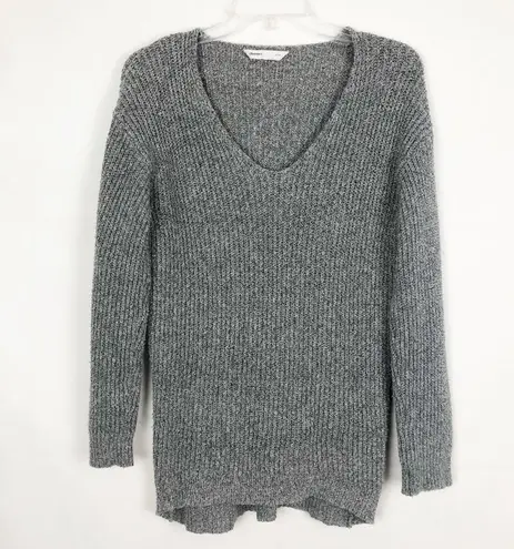 Bluenotes V-Neck Pullover Gray Knit Sweater Size Small