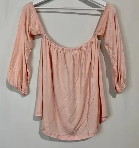 Amerikan Basics Women’s Off The Shoulder Loose Tee Pink NWT