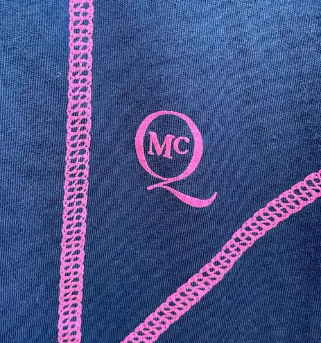 Alexander McQueen McQ blue tank top with pink contrast stitching size S small