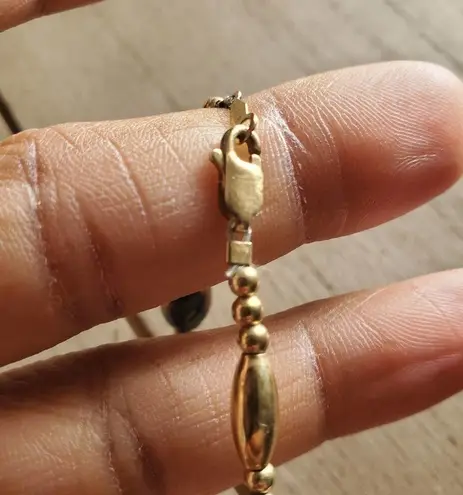 14KGF Gold Beaded Bracelet Lobster Clasp