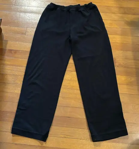 Planet by Lauren G Size 1 L Large Pima Cotton Lounge Pants Cinch Ankle Black