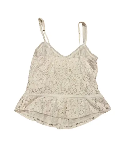 Hollister White Lace Peplum Cami