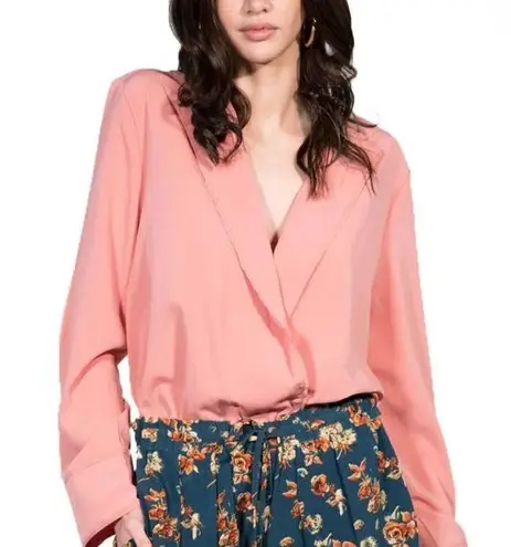 Jachs Girlfriend PAINTER PINK CROSSOVER LONG SLEEVE BODYSUIT