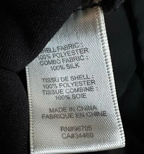 Rebecca Taylor Silk Artsy Front Zip Dress Black Watercolor Camo Cocktail Party