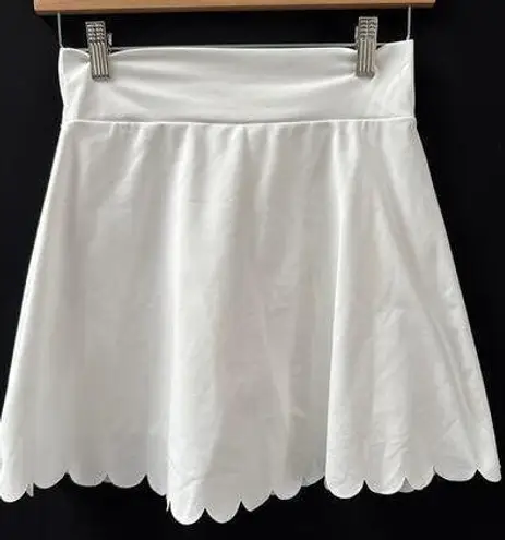 Women’s J.CREW White Scallop Edged Skirt w/Built in Shorts Sz XS