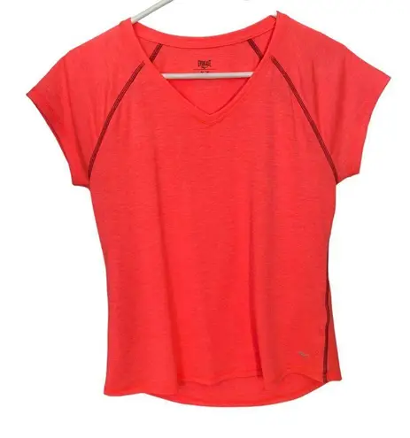 Everlast fluorescent orange short sleeve v-neck t-shirt women's size medium